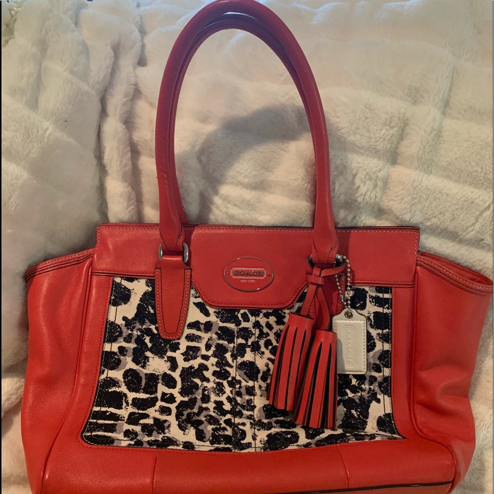 Coach leather legacy ocelot bag